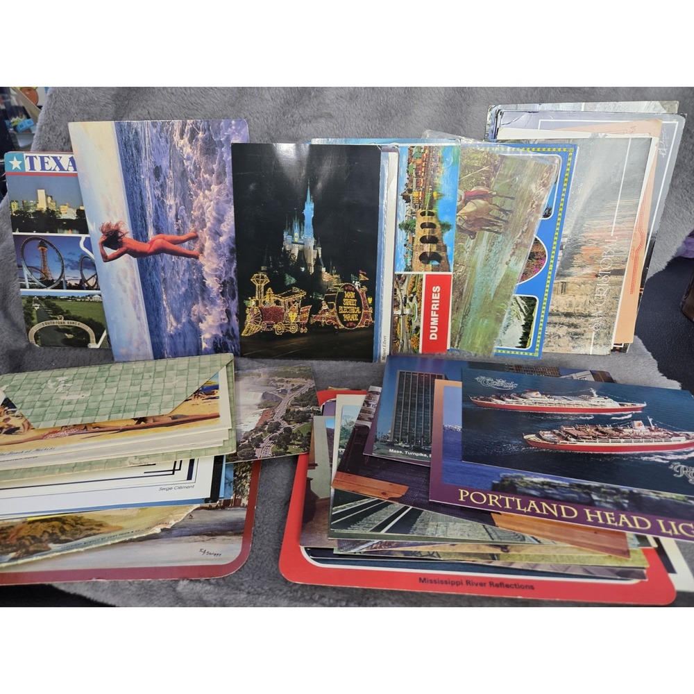 Lot 74 Mixed Used Unused Postcards USA CANADA EUROPE DISNEY VINTAGE